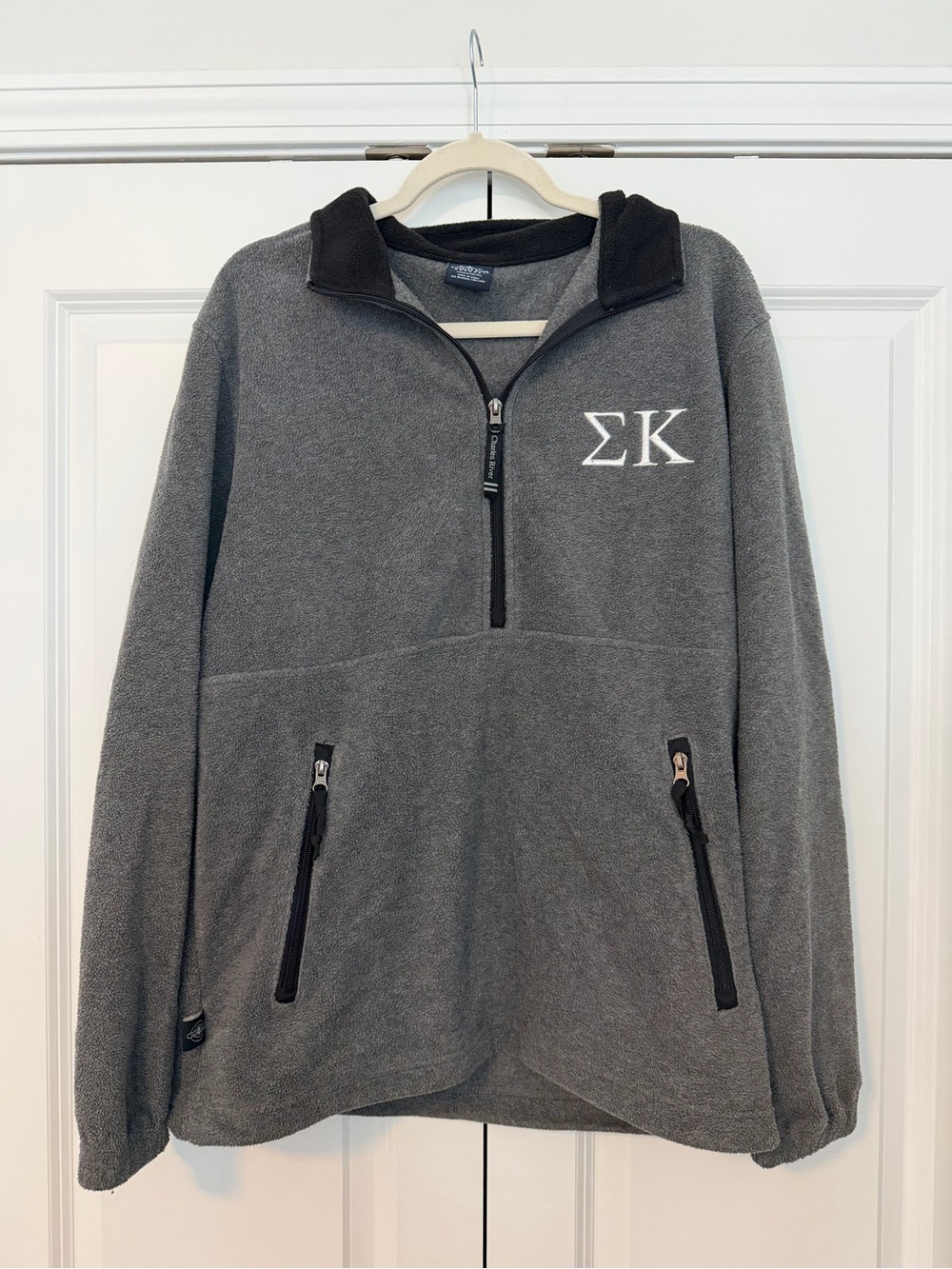 Sigma Kappa Sorority Gray Quarter-Zip Fleece Pullover